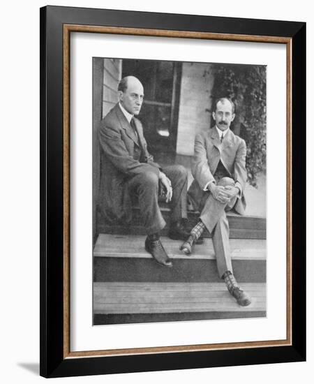 Wilbur and Orville Wright on the Steps of Their Home-null-Framed Photographic Print