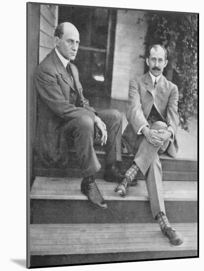 Wilbur and Orville Wright on the Steps of Their Home-null-Mounted Photographic Print