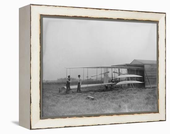 Wilbur & Orville Wright in 2nd powered machine Photograph - Dayton, OH-Lantern Press-Framed Stretched Canvas