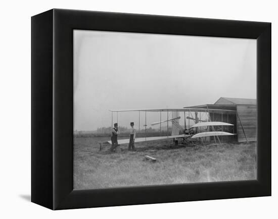 Wilbur & Orville Wright in 2nd powered machine Photograph - Dayton, OH-Lantern Press-Framed Stretched Canvas