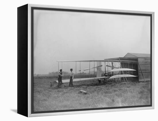 Wilbur & Orville Wright in 2nd powered machine Photograph - Dayton, OH-Lantern Press-Framed Stretched Canvas