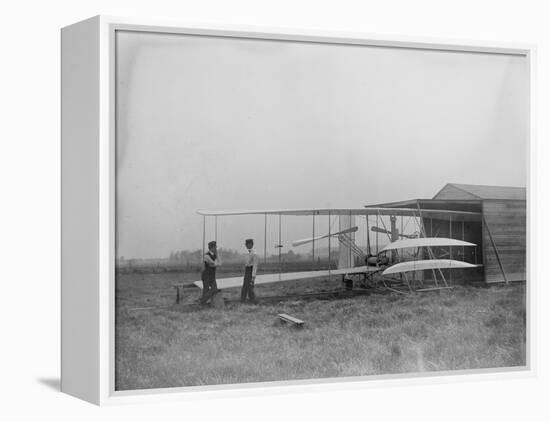 Wilbur & Orville Wright in 2nd powered machine Photograph - Dayton, OH-Lantern Press-Framed Stretched Canvas