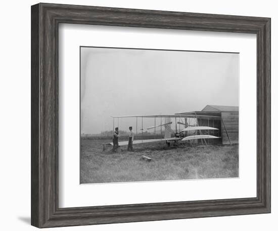 Wilbur & Orville Wright in 2nd powered machine Photograph - Dayton, OH-Lantern Press-Framed Art Print