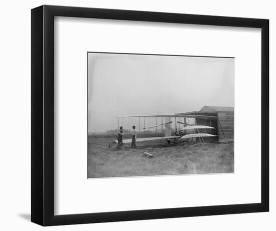 Wilbur & Orville Wright in 2nd powered machine Photograph - Dayton, OH-Lantern Press-Framed Art Print