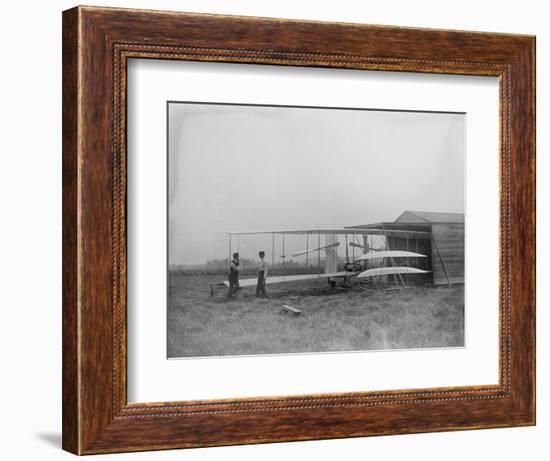 Wilbur & Orville Wright in 2nd powered machine Photograph - Dayton, OH-Lantern Press-Framed Art Print