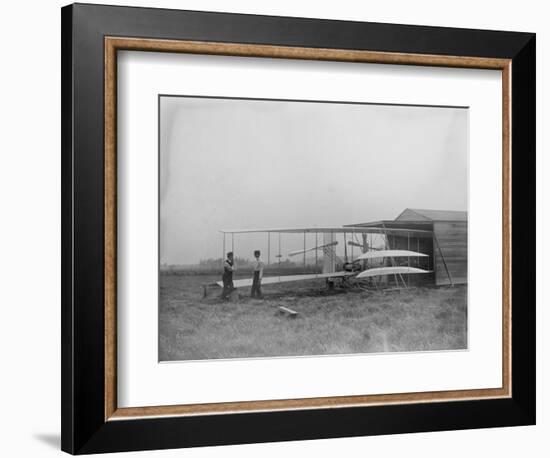 Wilbur & Orville Wright in 2nd powered machine Photograph - Dayton, OH-Lantern Press-Framed Art Print