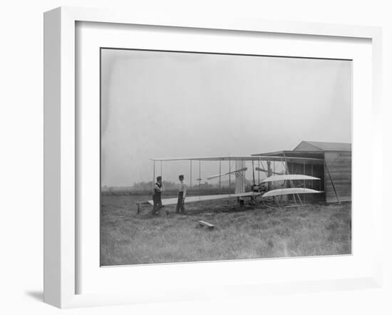 Wilbur & Orville Wright in 2nd powered machine Photograph - Dayton, OH-Lantern Press-Framed Art Print