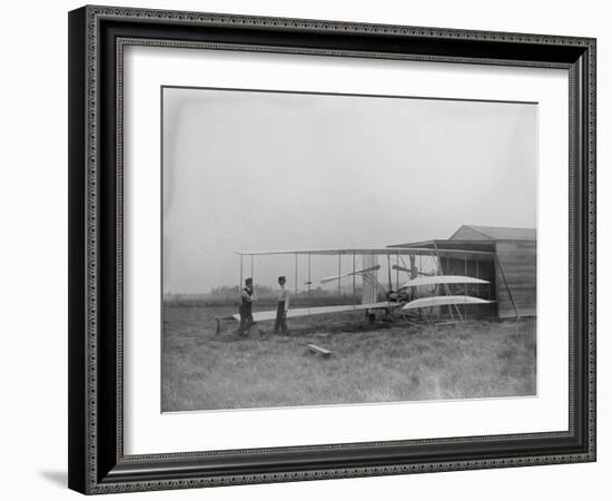 Wilbur & Orville Wright in 2nd powered machine Photograph - Dayton, OH-Lantern Press-Framed Art Print