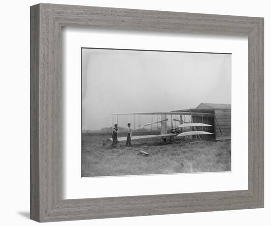 Wilbur & Orville Wright in 2nd powered machine Photograph - Dayton, OH-Lantern Press-Framed Premium Giclee Print