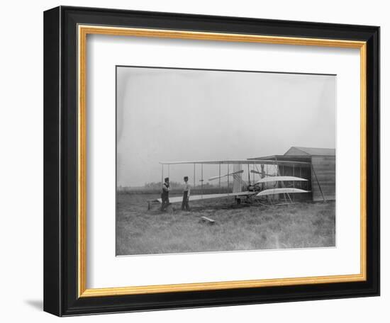 Wilbur & Orville Wright in 2nd powered machine Photograph - Dayton, OH-Lantern Press-Framed Premium Giclee Print