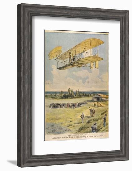 Wilbur Wright Demonstrates His Flying Machine Over the Racecourse-Paul Dufresne-Framed Photographic Print