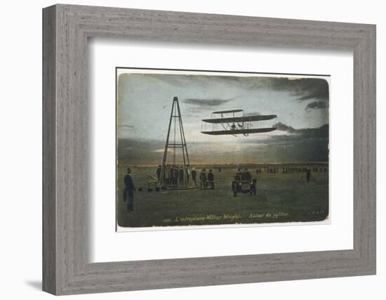 Wilbur Wright Rounds a Pylon at Auvours to Demonstrate the Manoeuvrability of His Biplane-null-Framed Photographic Print