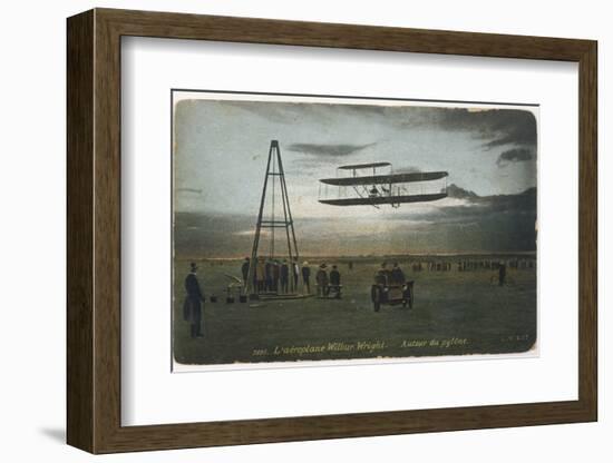 Wilbur Wright Rounds a Pylon at Auvours to Demonstrate the Manoeuvrability of His Biplane-null-Framed Photographic Print