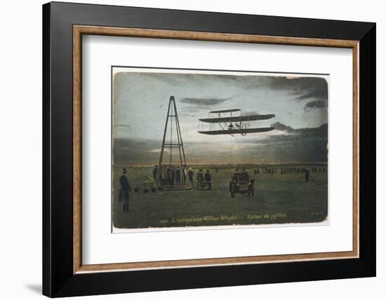 Wilbur Wright Rounds a Pylon at Auvours to Demonstrate the Manoeuvrability of His Biplane-null-Framed Photographic Print