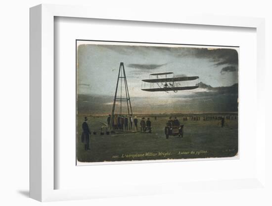 Wilbur Wright Rounds a Pylon at Auvours to Demonstrate the Manoeuvrability of His Biplane-null-Framed Photographic Print