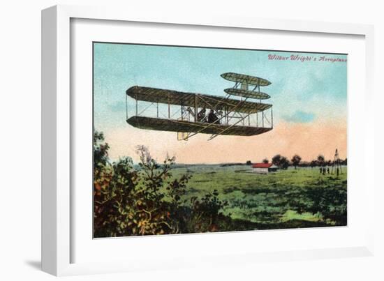 Wilbur Wright's Aeroplane View-Lantern Press-Framed Art Print