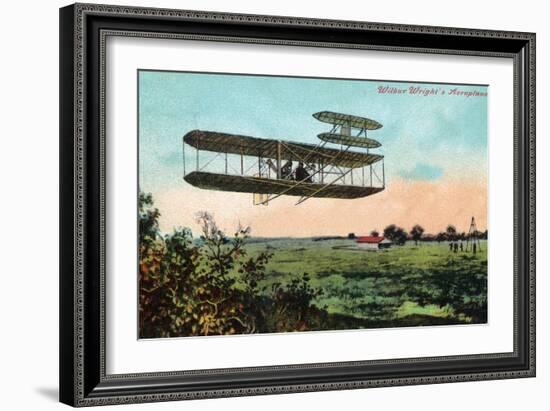 Wilbur Wright's Aeroplane View-Lantern Press-Framed Art Print