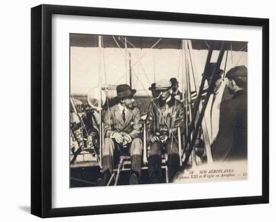 Wilbur Wright Shows His Plane to Alfonso XIII of Spain at the Ecole d'Aviation Pau France-null-Framed Photographic Print