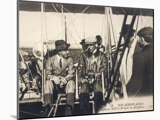 Wilbur Wright Shows His Plane to Alfonso XIII of Spain at the Ecole d'Aviation Pau France-null-Mounted Photographic Print