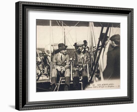 Wilbur Wright Shows His Plane to Alfonso XIII of Spain at the Ecole d'Aviation Pau France-null-Framed Photographic Print