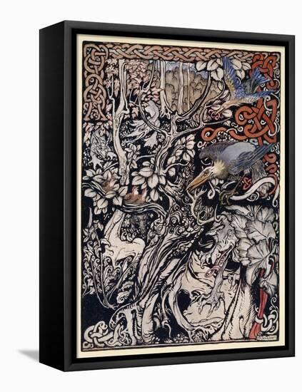 Wild and Shy and Monstrous Creatures Ranged in Her Plains and Forests'-Arthur Rackham-Framed Premier Image Canvas