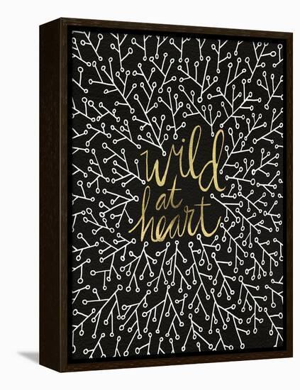 Wild at Heart - Black and Gold Palette-Cat Coquillette-Framed Stretched Canvas