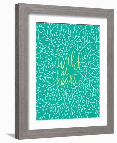 Wild at Heart - Turquoise and Gold Palette-Cat Coquillette-Framed Art Print