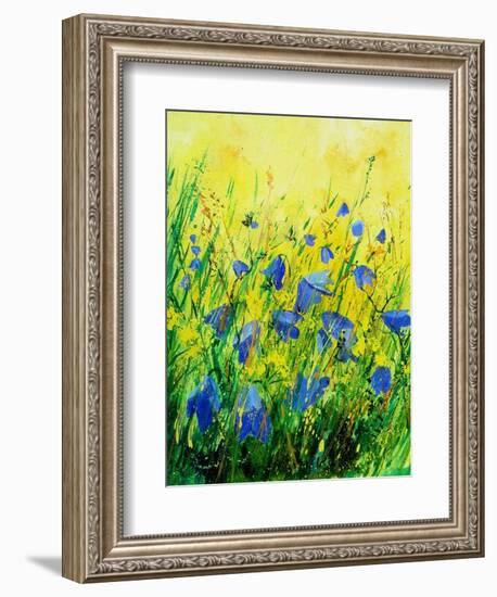 Wild blue bells flowers-Pol Ledent-Framed Art Print