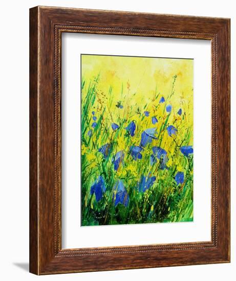 Wild blue bells flowers-Pol Ledent-Framed Art Print