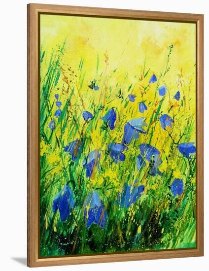 Wild blue bells flowers-Pol Ledent-Framed Stretched Canvas