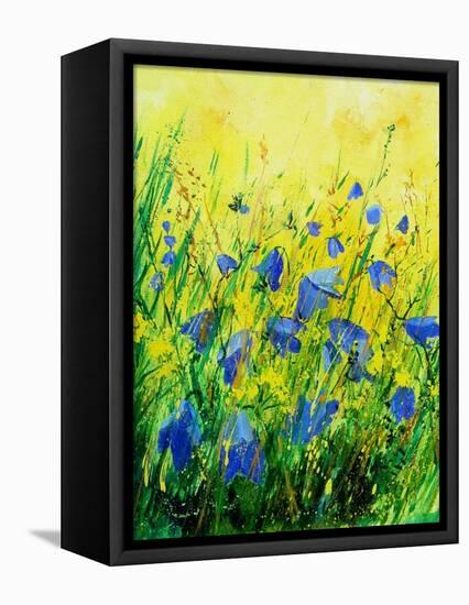 Wild blue bells flowers-Pol Ledent-Framed Stretched Canvas