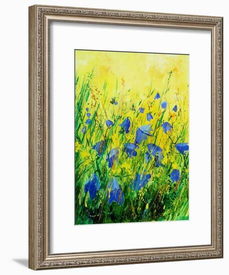 Wild blue bells flowers-Pol Ledent-Framed Art Print