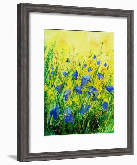 Wild blue bells flowers-Pol Ledent-Framed Art Print