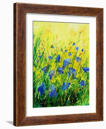 Wild blue bells flowers-Pol Ledent-Framed Art Print