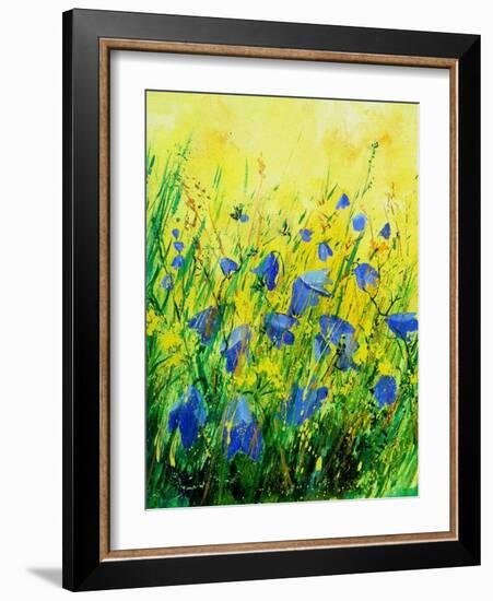 Wild blue bells flowers-Pol Ledent-Framed Art Print