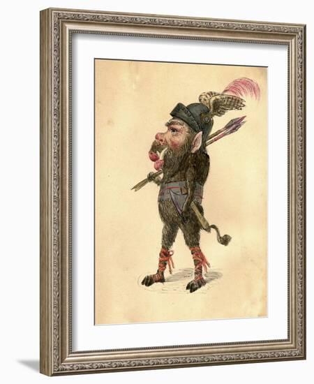 Wild Boar 1873 'Missing Links' Parade Costume Design-Charles Briton-Framed Giclee Print