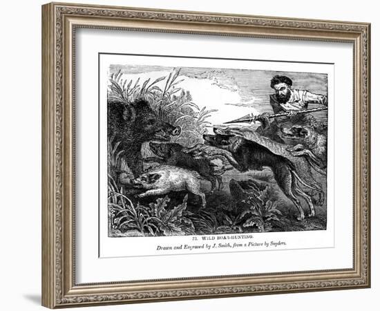 Wild Boar Hunting, C1600-1650-J Smith-Framed Giclee Print