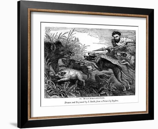 Wild Boar Hunting, C1600-1650-J Smith-Framed Giclee Print