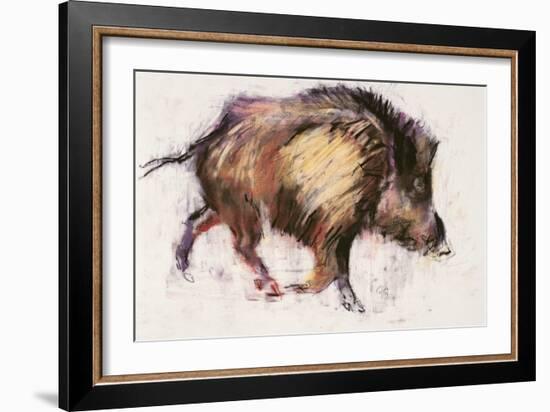 Wild Boar Trotting, 1999-Mark Adlington-Framed Giclee Print