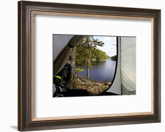 Wild camping, Stora Le Lake, Dalsland, Götaland, Sweden-Andrea Lang-Framed Photographic Print