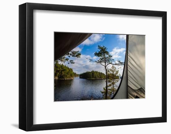 Wild camping, Stora Le Lake, Dalsland, Götaland, Sweden-Andrea Lang-Framed Photographic Print