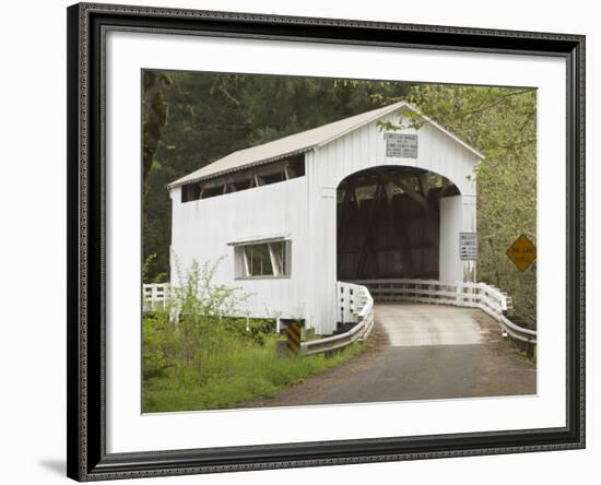 Wild Cat Covered Bridge, Lane County, Oregon, USA-William Sutton-Framed Photographic Print