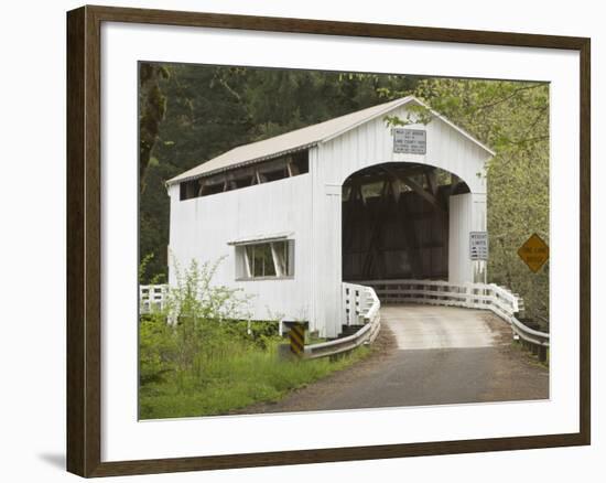 Wild Cat Covered Bridge, Lane County, Oregon, USA-William Sutton-Framed Photographic Print