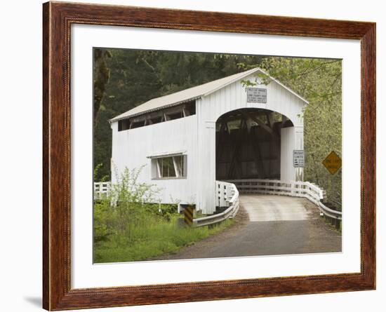 Wild Cat Covered Bridge, Lane County, Oregon, USA-William Sutton-Framed Photographic Print