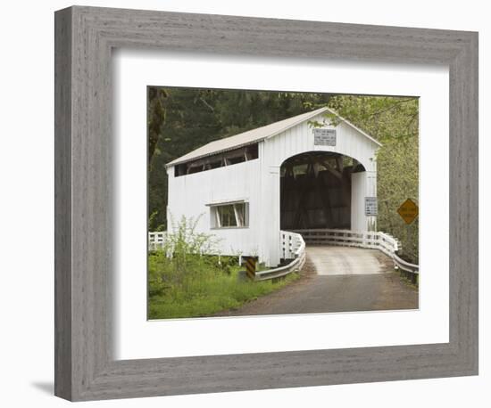 Wild Cat Covered Bridge, Lane County, Oregon, USA-William Sutton-Framed Photographic Print