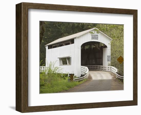 Wild Cat Covered Bridge, Lane County, Oregon, USA-William Sutton-Framed Photographic Print