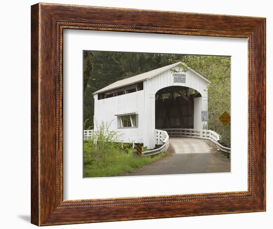 Wild Cat Covered Bridge, Lane County, Oregon, USA-William Sutton-Framed Photographic Print