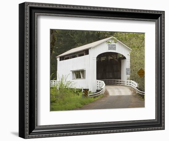 Wild Cat Covered Bridge, Lane County, Oregon, USA-William Sutton-Framed Photographic Print