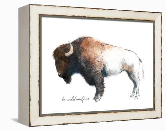 Wild Colorful Bison Dark Brown-Avery Tillmon-Framed Stretched Canvas