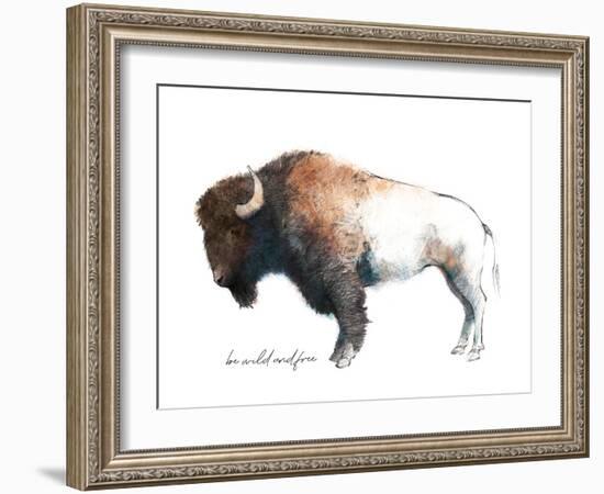 Wild Colorful Bison Dark Brown-Avery Tillmon-Framed Art Print